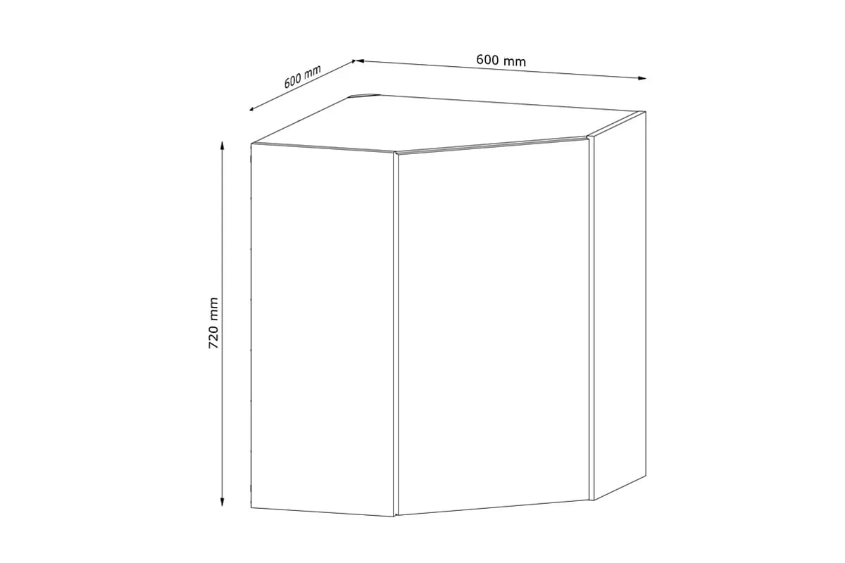 Závesná kuchynská skrinka Langen G60N rohová - béžová Langen G60N - Skrinka závesná rohová - Rozmery 