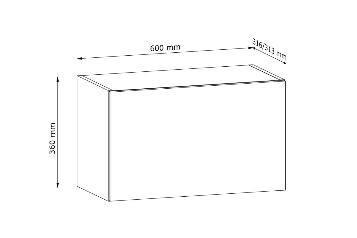Závesná kuchynská skrinka Langen G60KN s výklopnými dvierkami - dub artisan Langen G60KN - Skrinka závesná z frontem uchylnym - Rozmery 