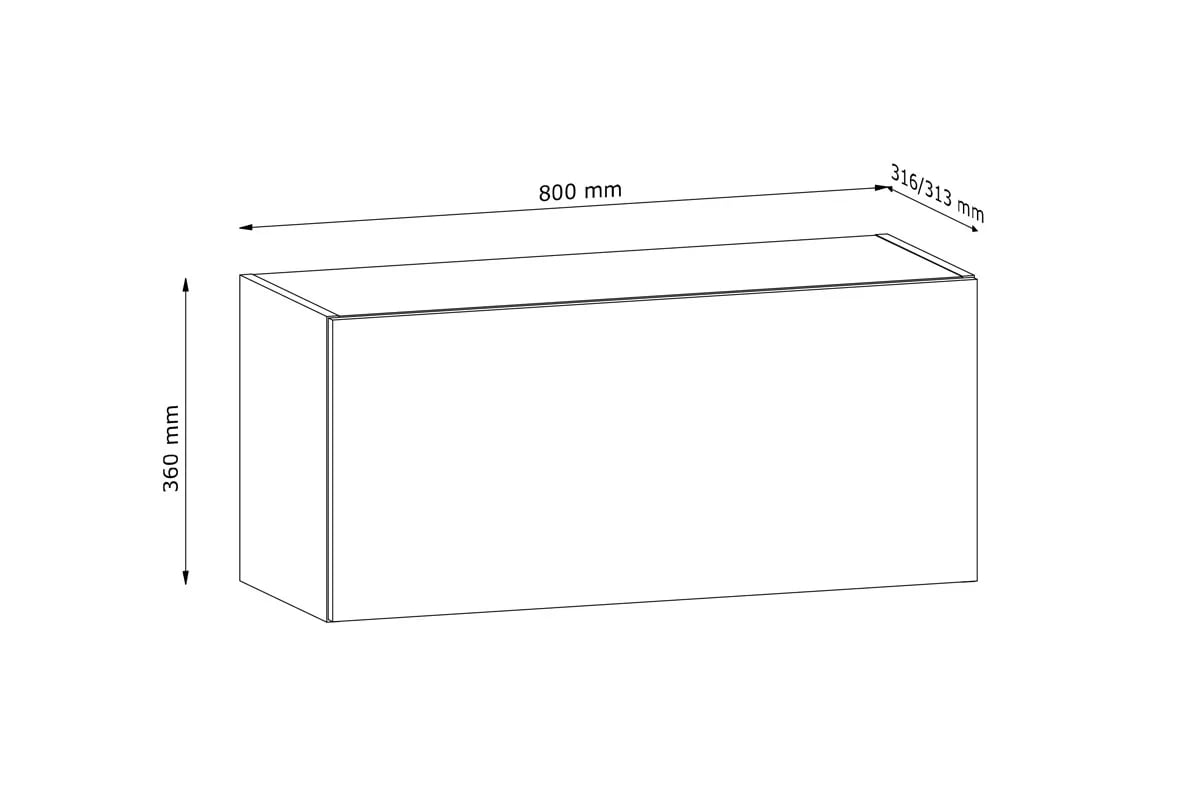 Závesná kuchynská skrinka Langen G80K s výklopnými dvierkami - béžová Langen G80K - Skrinka závesná z frontem uchylnym - Rozmery 