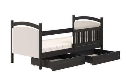 Pat copii cu tablă de scris Amely 90x180 - culoare negru