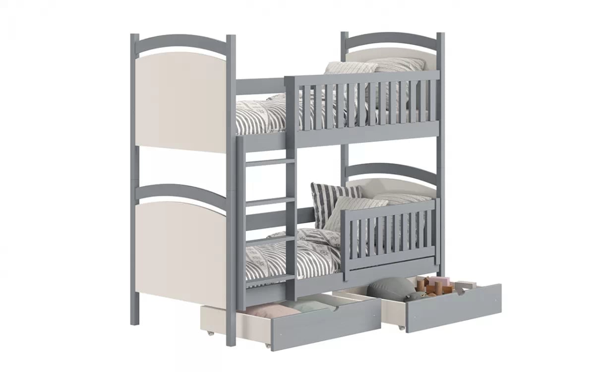 Patrová postel Amely s tabulí na fixy 90x200 cm - šedá šedý postel patrová