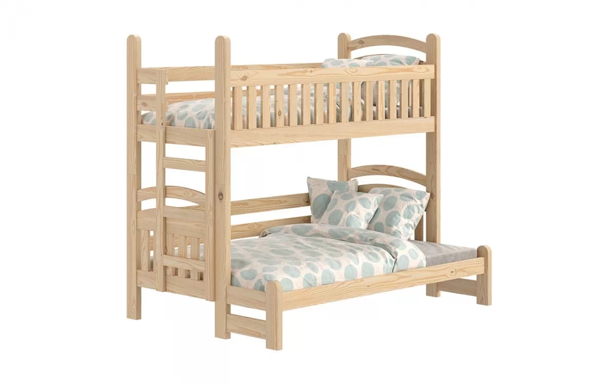 Detská poschodová posteľ Amely Maxi ľavá 90x200/140x200 cm - borovica posteľ poschodová z barierkami