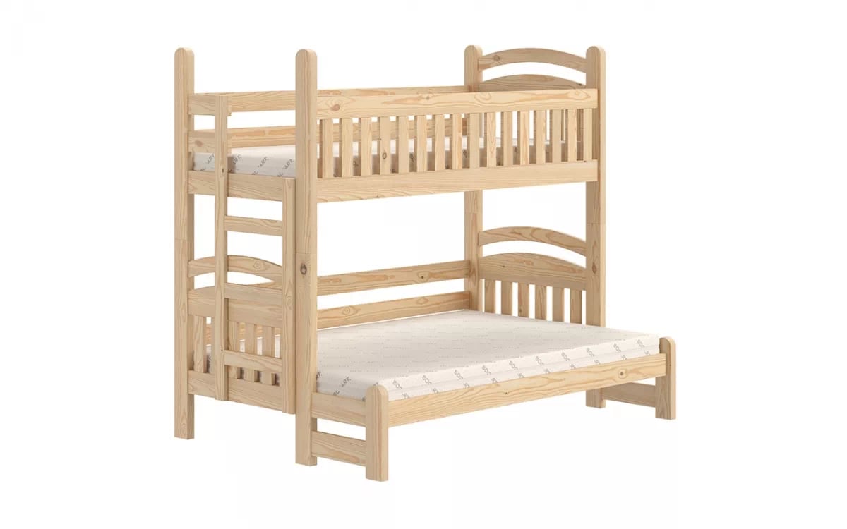 Detská poschodová posteľ Amely Maxi ľavá 90x200/140x200 cm - borovica posteľ poschodová lakierowane