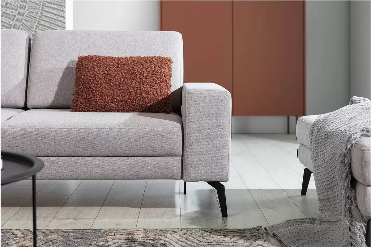 Rohová rozkladacia sedacia súprava Elentio Mini Pravá - sivá tkanina Gemma 85 Rohová sedacia súprava ľavostranná s funkciou spánku Elentio Mini - šedý Gemma 86