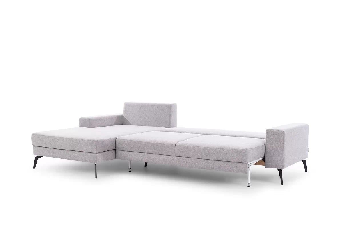 Rohová rozkládací sedací souprava Elentio Mini levá - šedá Gemma 85 Rohová sedací souprava levá strana s funkcí spaní Elentio Mini - šedý Gemma 86 Funkce spaní