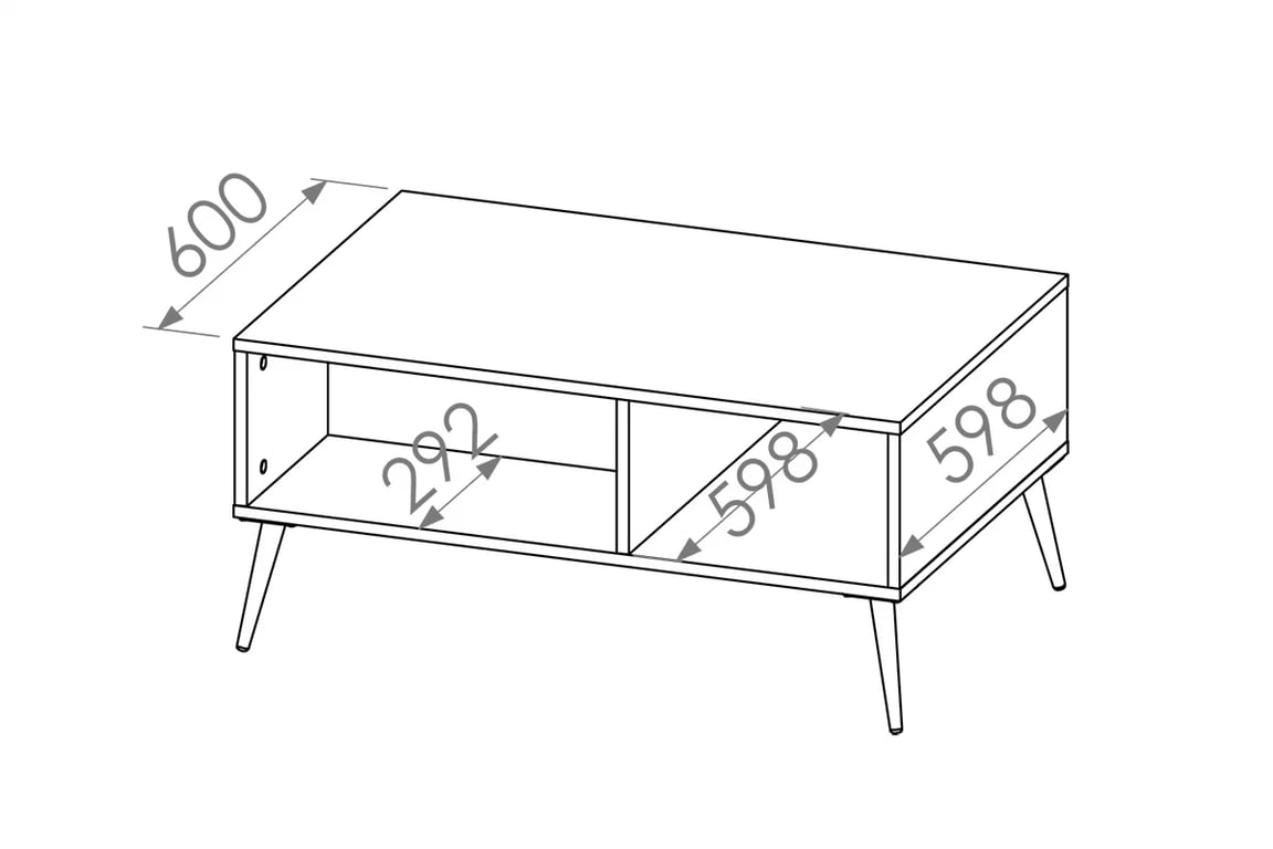 Konferenční stolek Naemo 07 90x60 cm - tmavý blankyt / zlaté nožky Konferenční stolek Marine 07 z wnekami - Blankyt tmavý / Podstavec - Rozměry