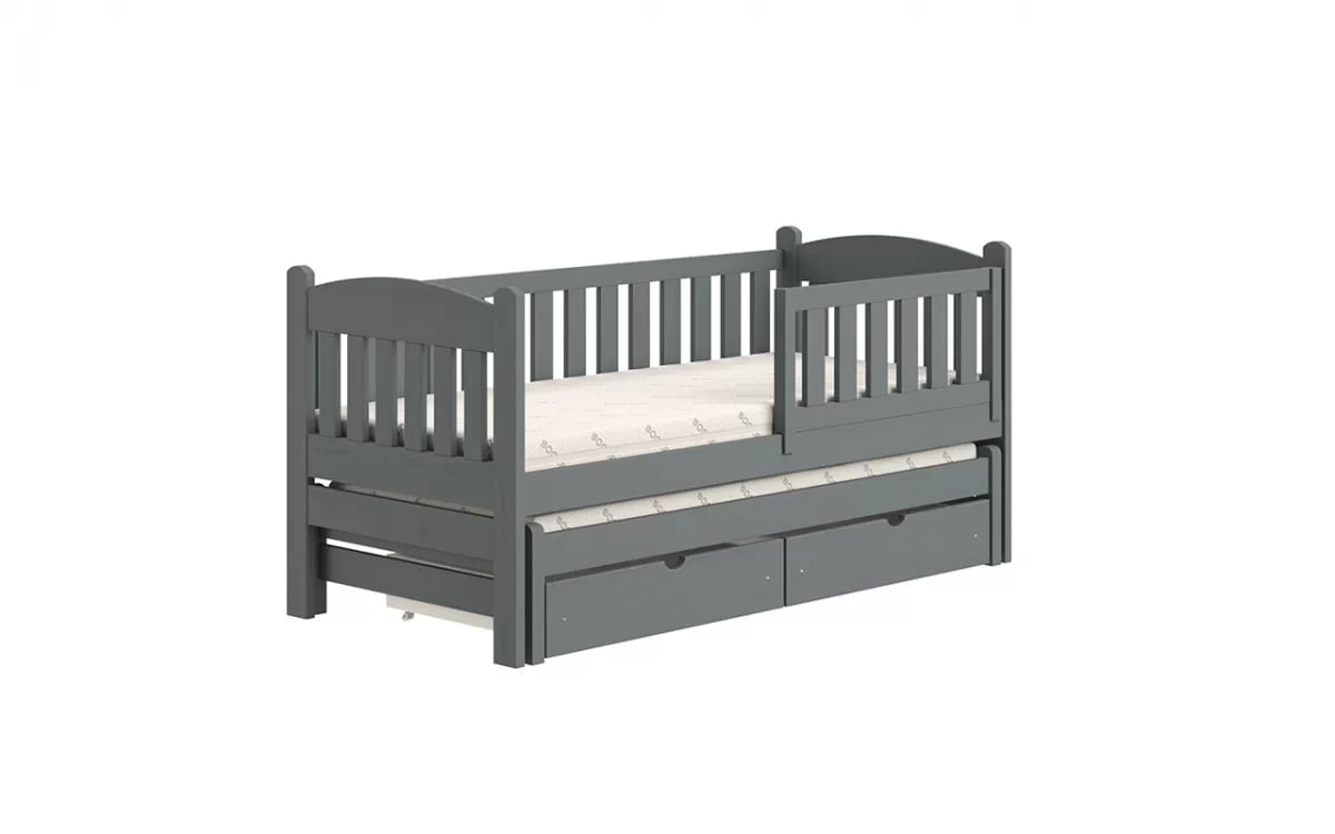 Dětská výsuvná postel Alvins 90x180 cm - grafitová postel dětské přízemní výsuvná Alvins - Barva Grafit