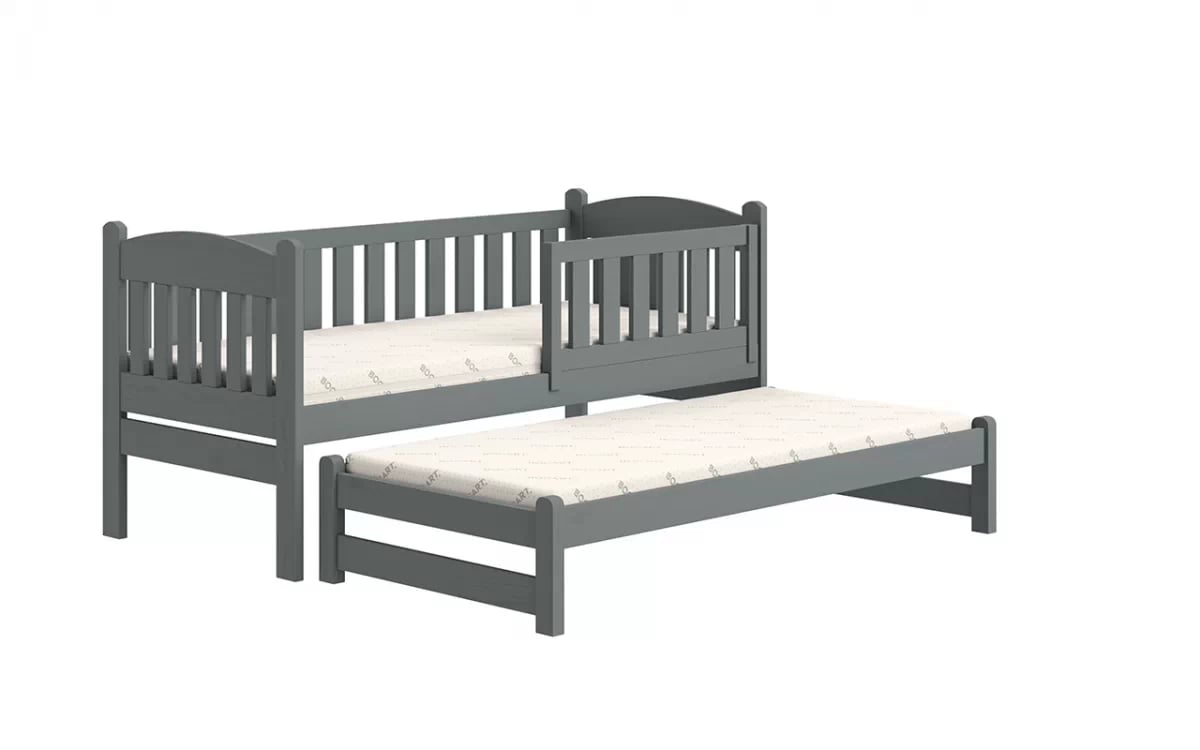 Dětská výsuvná postel Alvins 90x180 cm - grafitová postel dětské přízemní výsuvná Alvins - Barva Grafit