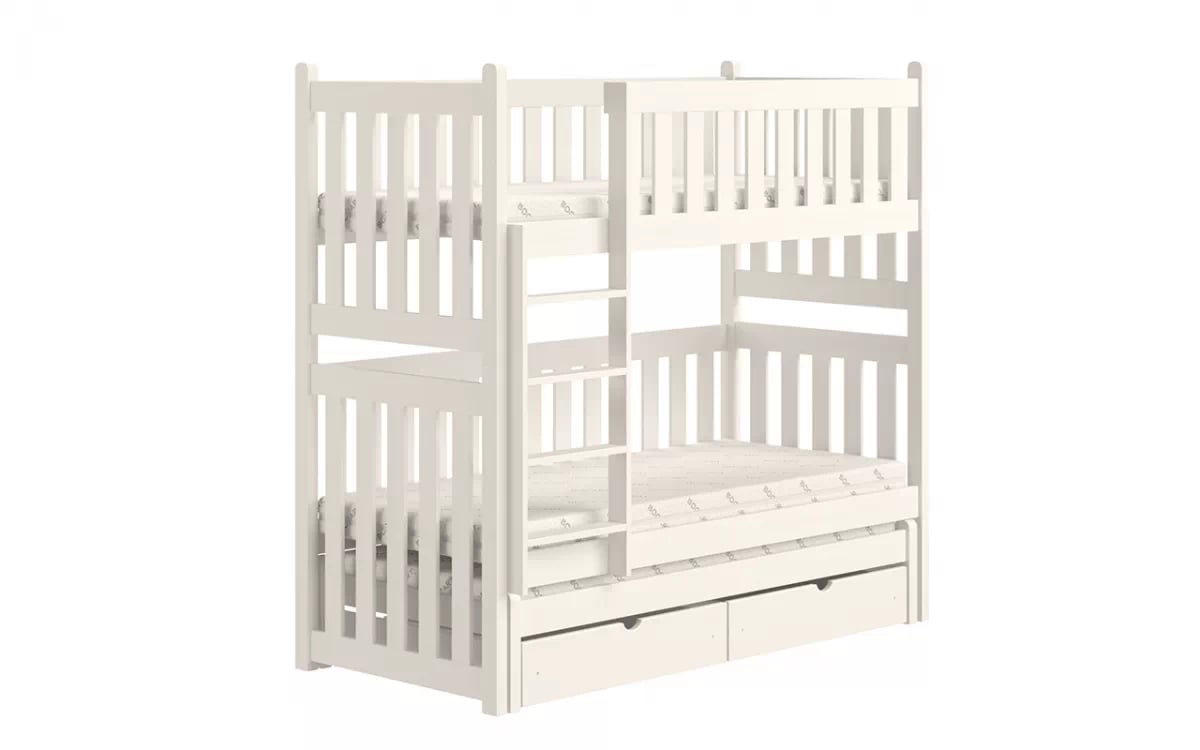 Patrová výsuvná postel Swen 80x160 cm - bílá postel patrová  výsuvná Swen - Barva Bílý