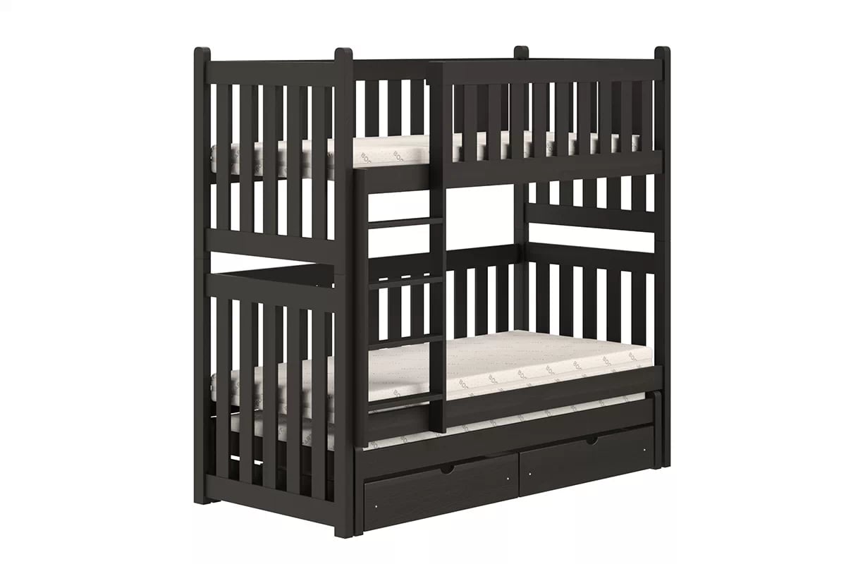 Poschodová posteľ s prístelkou Swen - čierny, 80x200 Posteľ poschodová výsuvna Swen - Farba Čierny