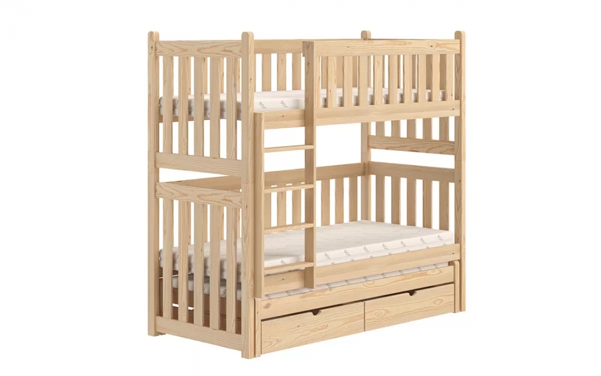 Poschodová posteľ s prístelkou Swen - borovica, 90x200 Posteľ poschodová výsuvna Swen - Farba Borovica