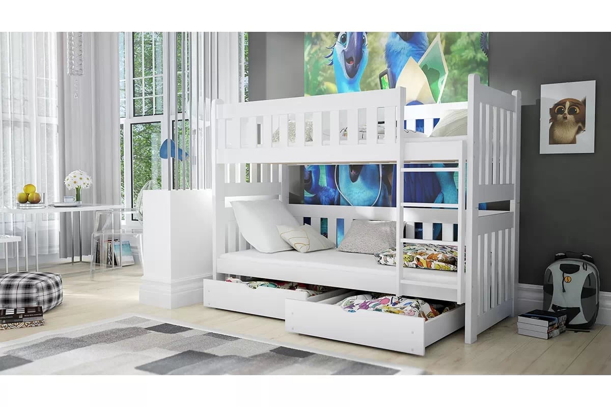 Poschodová posteľ Swen - biely, 80x200 Posteľ poschodová Swen PP 026 - Farba Biely