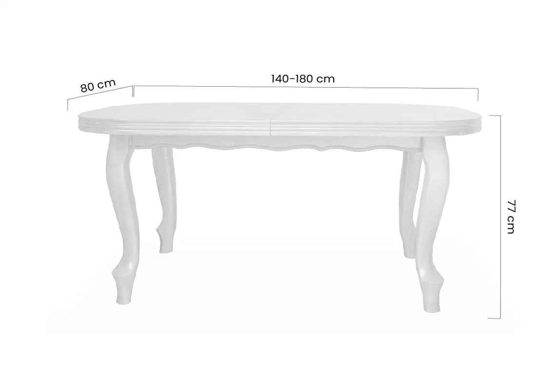 Rozkládací jídelní stůl 140-180 Ludwik - Dub Stůl rozkládací w drewnianej okleinie 140-180 Ludwik na drewnianych nogach - Dub - Rozměry