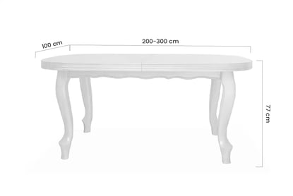 Rozkladací jedálenský stôl Ludwik 200 -300 - orech Stôl rozkladany w drewnianej okleinie 200-300 Ludwik na drewnianych nogach - Orech - Rozmery