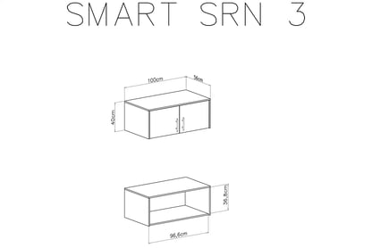 Nástavec na skříň Smart SRN3 - dub artisan Nástavec do Skříně Smart SRN3 - artisan - schemat