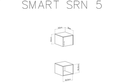 Nástavec na skříň Smart SRN5 - dub artisan Nástavec do Skříně Smart SRN5 - artisan - schemat