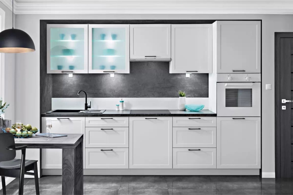 Maskovací panel Navia 72x56 cm pro spodní skříňku kolekce nábytku kuchennych Navia - Barevný odstín: korpus Bílý, fronty Rám na fotku Bílý mat