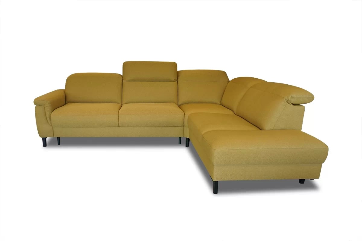 Rohová rozkladacia sedacia súprava Mia Pravá - medový zamat Evolutions 08 / čierne nožičky Rohová sedacia súprava pravá strana s funkciou spánku Mia - zlaté evolutions KR10716 / Nohy Drevo čierny