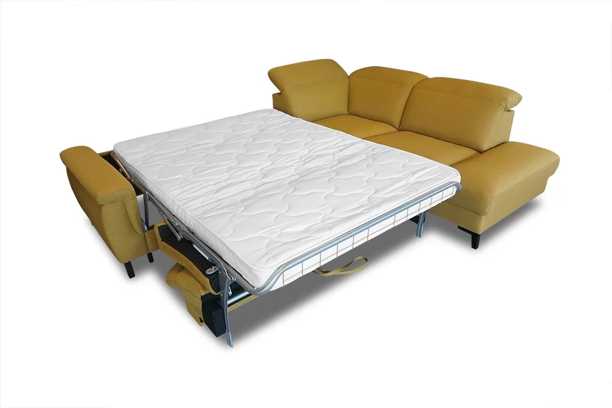 Rohová rozkladacia sedacia súprava Mia Pravá - medový zamat Evolutions 08 / čierne nožičky Rohová sedacia súprava pravá strana s funkciou spánku Mia - zlaté evolutions KR10716 / Nohy Drevo čierny