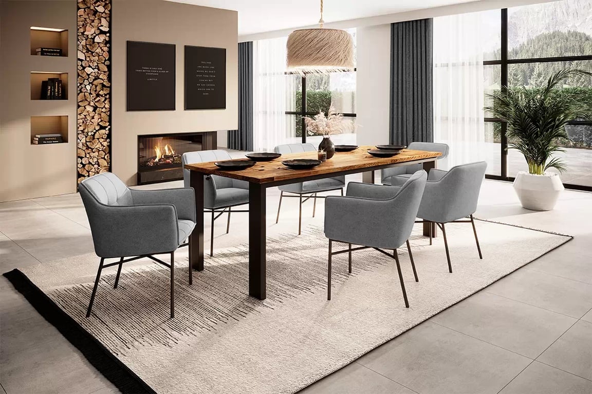Jídelní stůl Loft Rozalio 200x100 cm - dub přírodní Stůl dřevo Loft Rozalio 200x100 - Dub přírodní - aranzacja