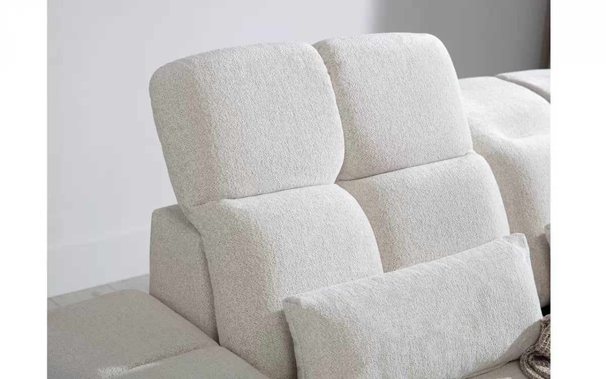 Elektrická dvoumístná pohovka Magnelio II - béžová bouclé Raven 22 Pohovka dvoumístná z elektricky wysuwanym sedadlem Magnelio II