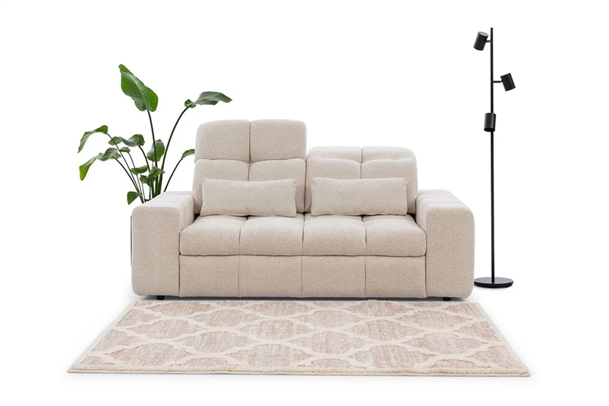 Elektrická dvoumístná pohovka Magnelio II - béžová bouclé Raven 22 Pohovka dvoumístná z elektricky wysuwanym sedadlem Magnelio II