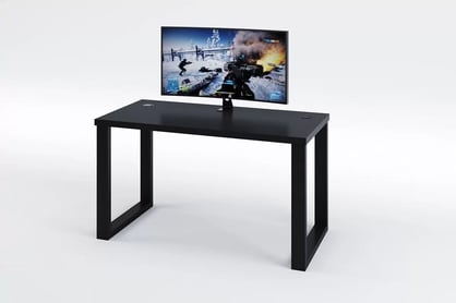 PC stôl Seman 110 cm s kovovými nohami - čierna