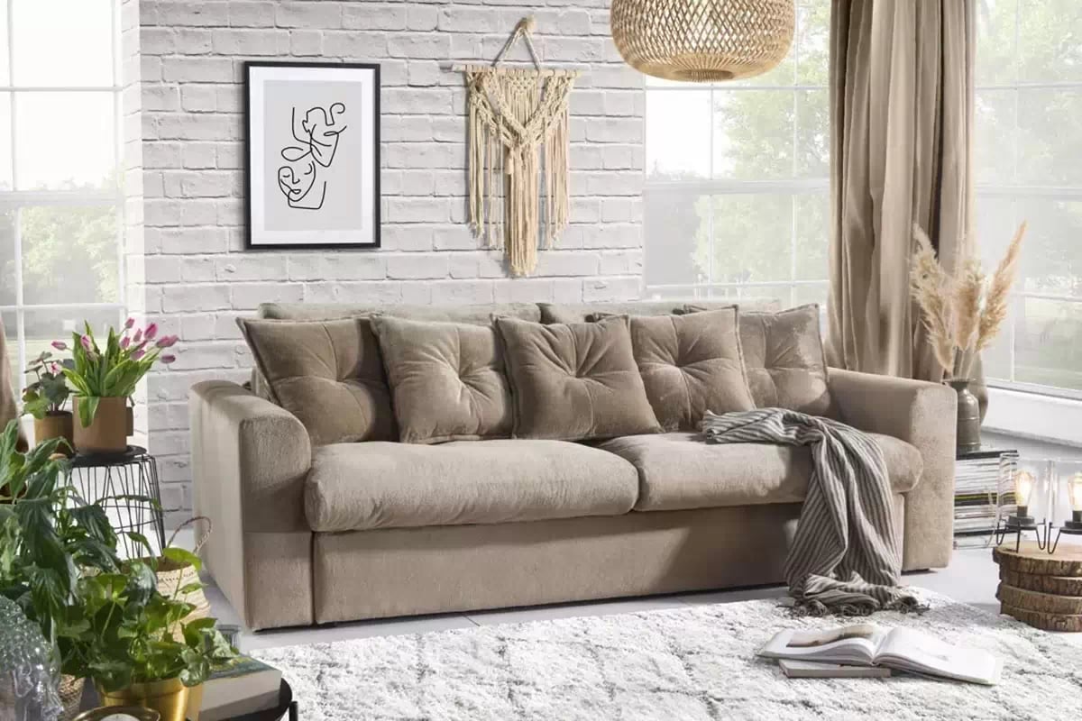 Rozkládací pohovka Sofia Mini - béžová látka Sorriso 5 Pohovka Rozkladací do obývacího pokoje Sofia Mini