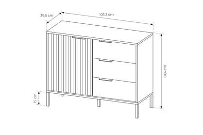 Komoda Lomin 100 cm se zásuvkami - béžová / dub viking Komoda jednodveřová s zásuvkami Lomin 100 cm - Béžová / Dub viking 