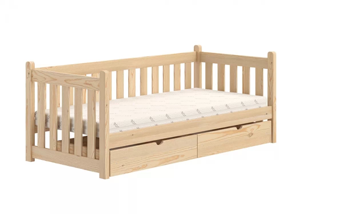 Dětská postel Swen 80x180 cm se zásuvkami - borovice postel přízemní dřevěná Swen DP 001 - Borovice