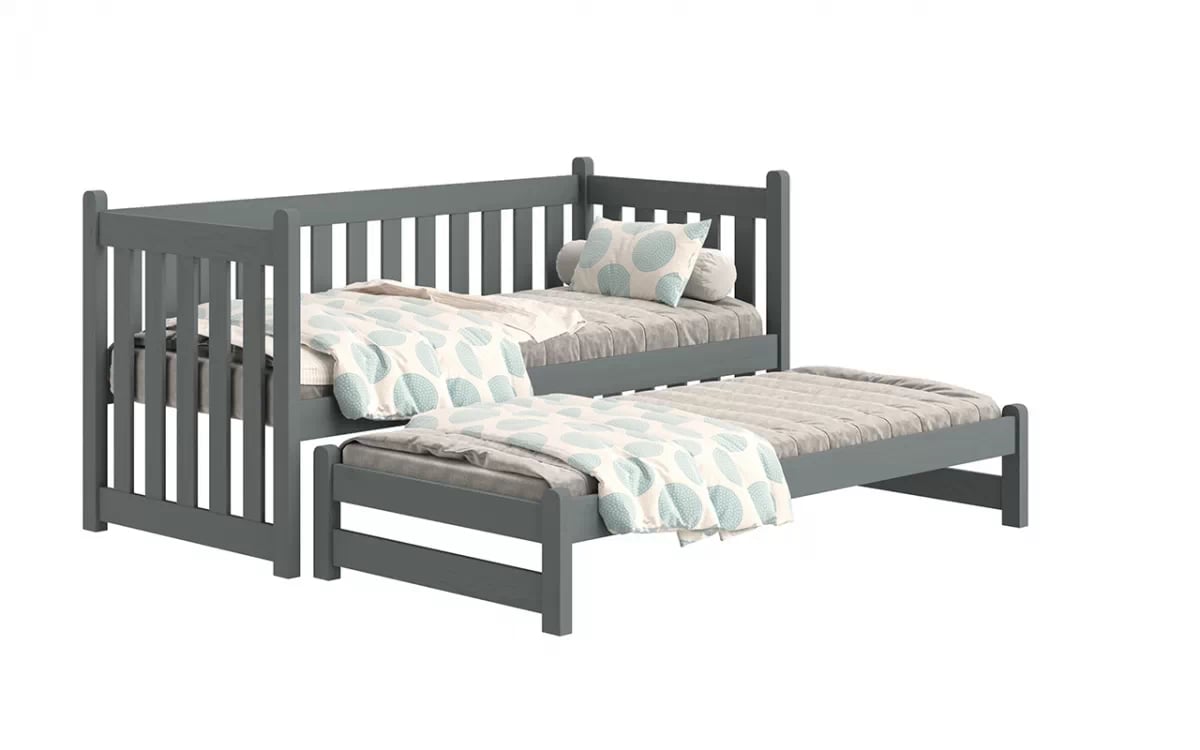 Výsuvná dětská postel Swen 80x190 cm se zásuvkami - grafit postel přízemní výsuvná Swen - Barva Grafit