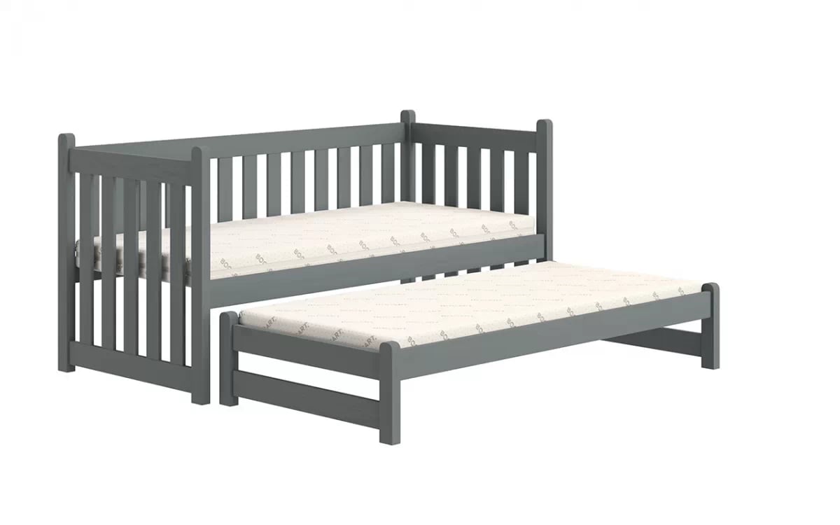 Výsuvná dětská postel Swen 80x190 cm se zásuvkami - grafit postel přízemní výsuvná Swen - Barva Grafit