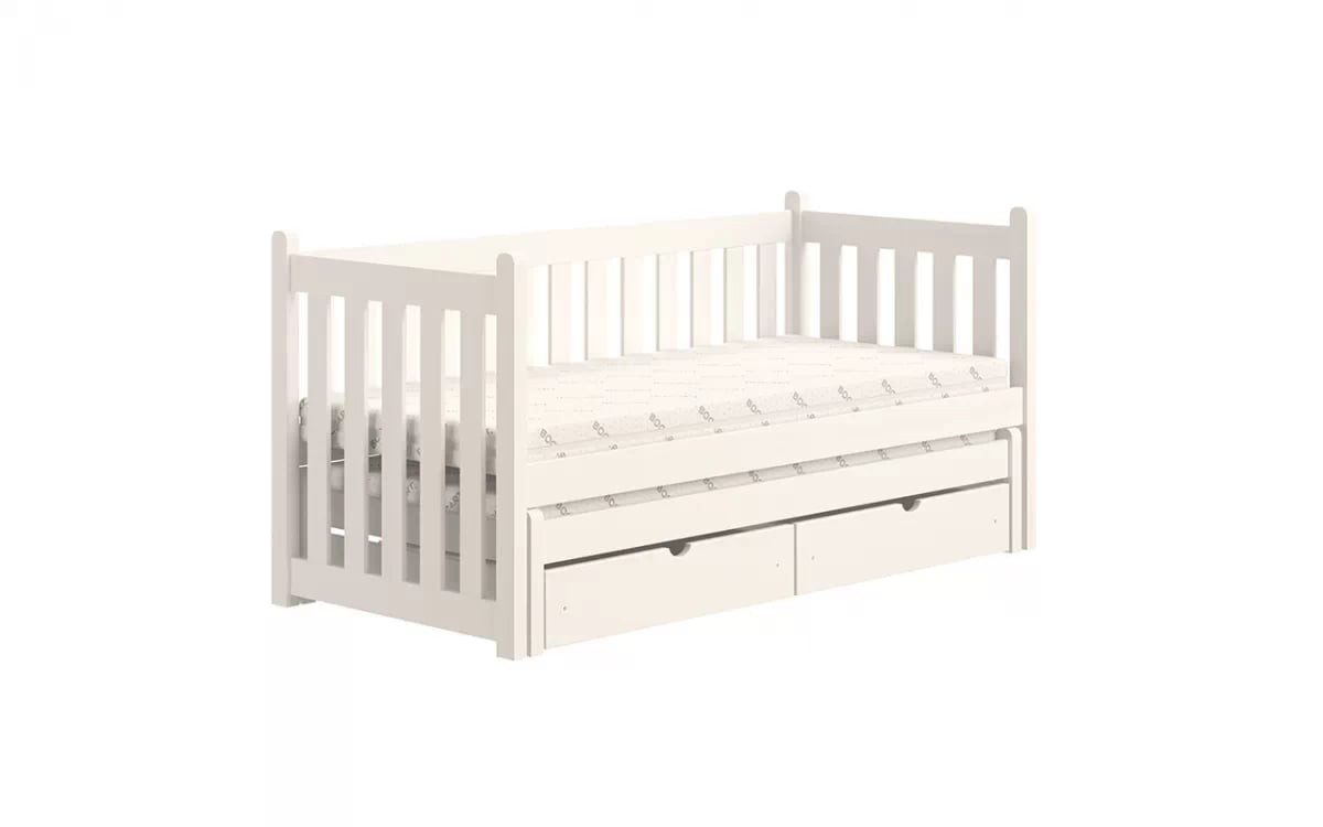 Detská posteľ Swen so prístelkou 80x180 cm - biela Posteľ prízemná výsuvna Swen - Farba Biely 