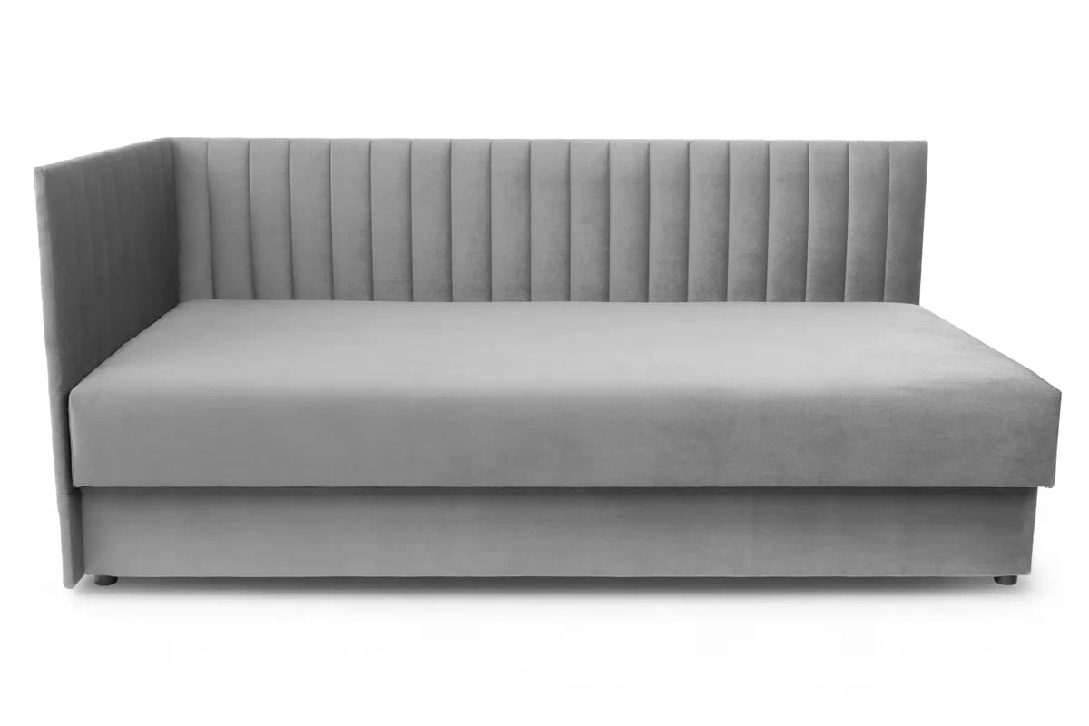 Levá válenda Nutri 186x90/80 cm s úložným prostorem - šedý samet Zanzibar 182 Dětská pohovka/postel levá s úložným prostorem Nutri - šedý samet Zanzibar 182, 186x90/80 cm