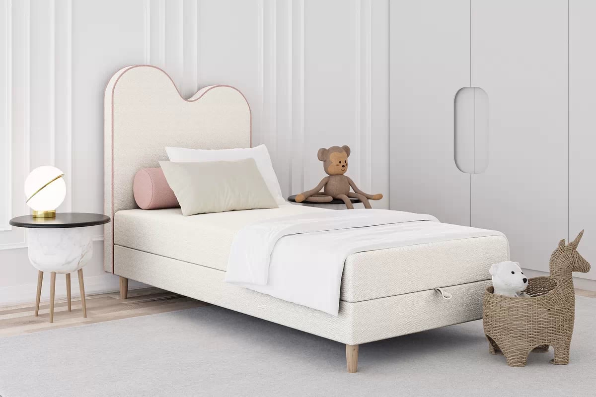 Detská Boxspring posteľ s úložným priestorom Nuvio - 90x180 Dzieciece Boxspring posteľ s úložným priestorom Nuvio - 90x180