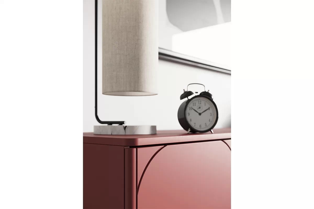 TV stolík Sonatia II 200 cm s 2 ukrytými zásuvkami - burgundová TV skrinka sonatia