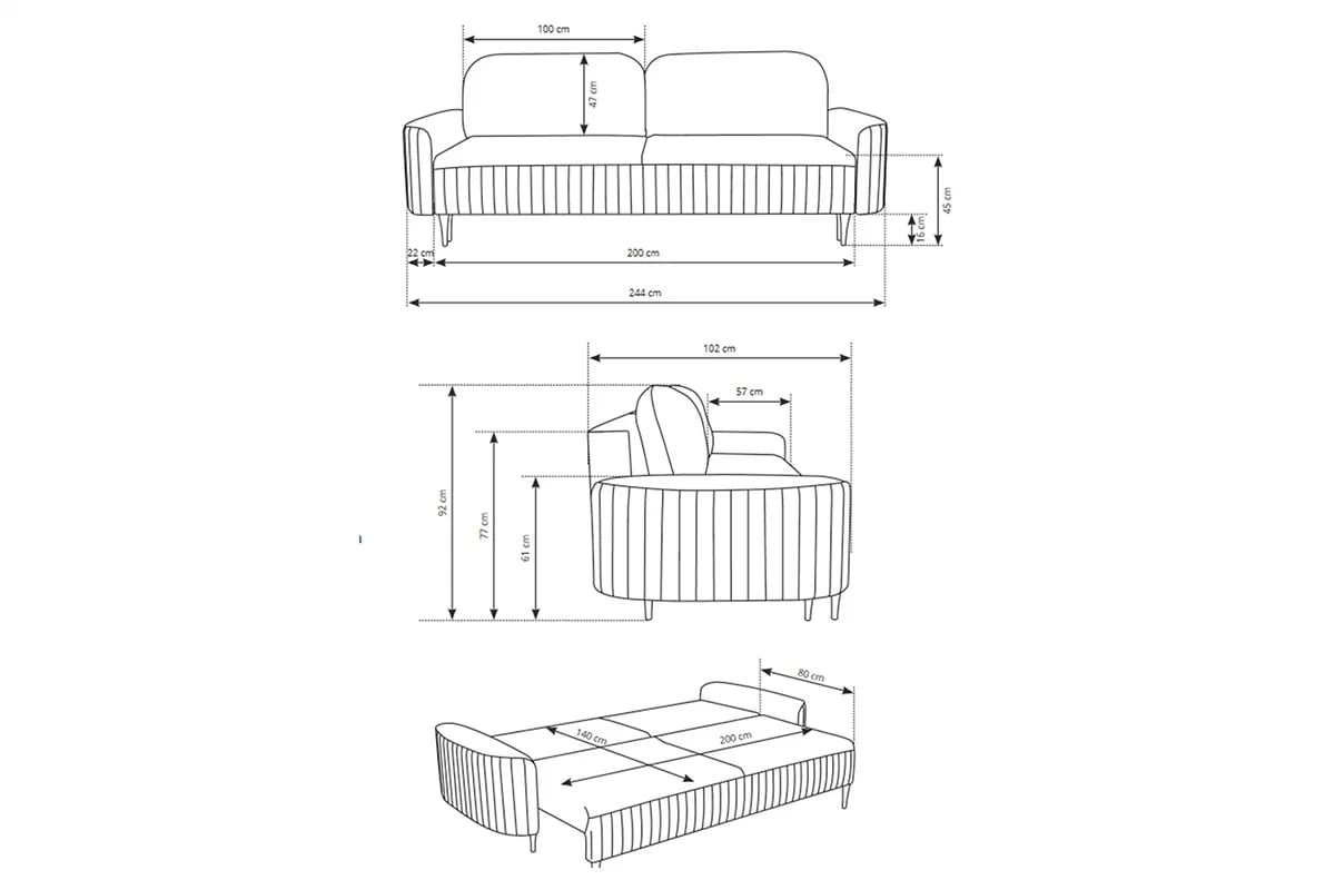 Rozkládací pohovka Valma - béžový samet Velluto 2 Beige Gauč Valma s funkcí spaní - béžový samet Velluto 2 Beige