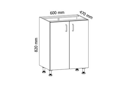 Skříňka kuchyňská dvoudveřová Linea D60 - bílá Skříňka kuchyňská dvoudveřová Linea D60 - Bílá