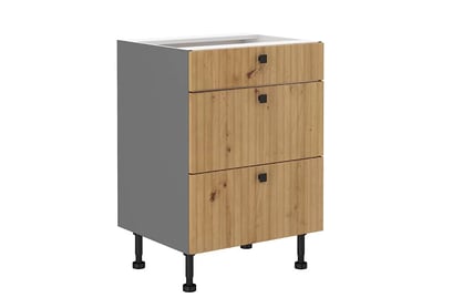 Kuchyňská skříňka se zásuvkami Lesis D60 3S - dub artisan lamel / antracit