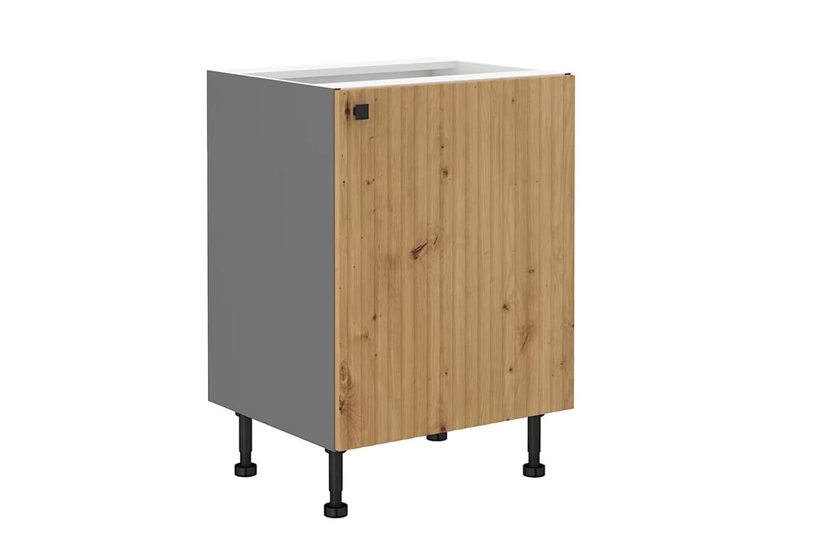 Kuchyňská linka Lesis 260 cm - dub artisan lamela / antracitová Skříňka kuchyňská jednodveřová Lesis D60 1F - Dub artisan lamel / Antracytová