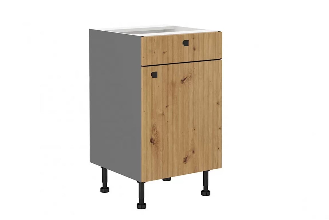 Kuchyňská linka Lesis 260 cm - dub artisan lamela / antracitová Skříňka kuchyňská z szuflada Lesis D50 1F - Dub artisan lamel / Antracytová