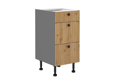 Skrinka Kuchynská so zásuvkami Lesis D40 3S - Dub artisan lamel / Antracitová