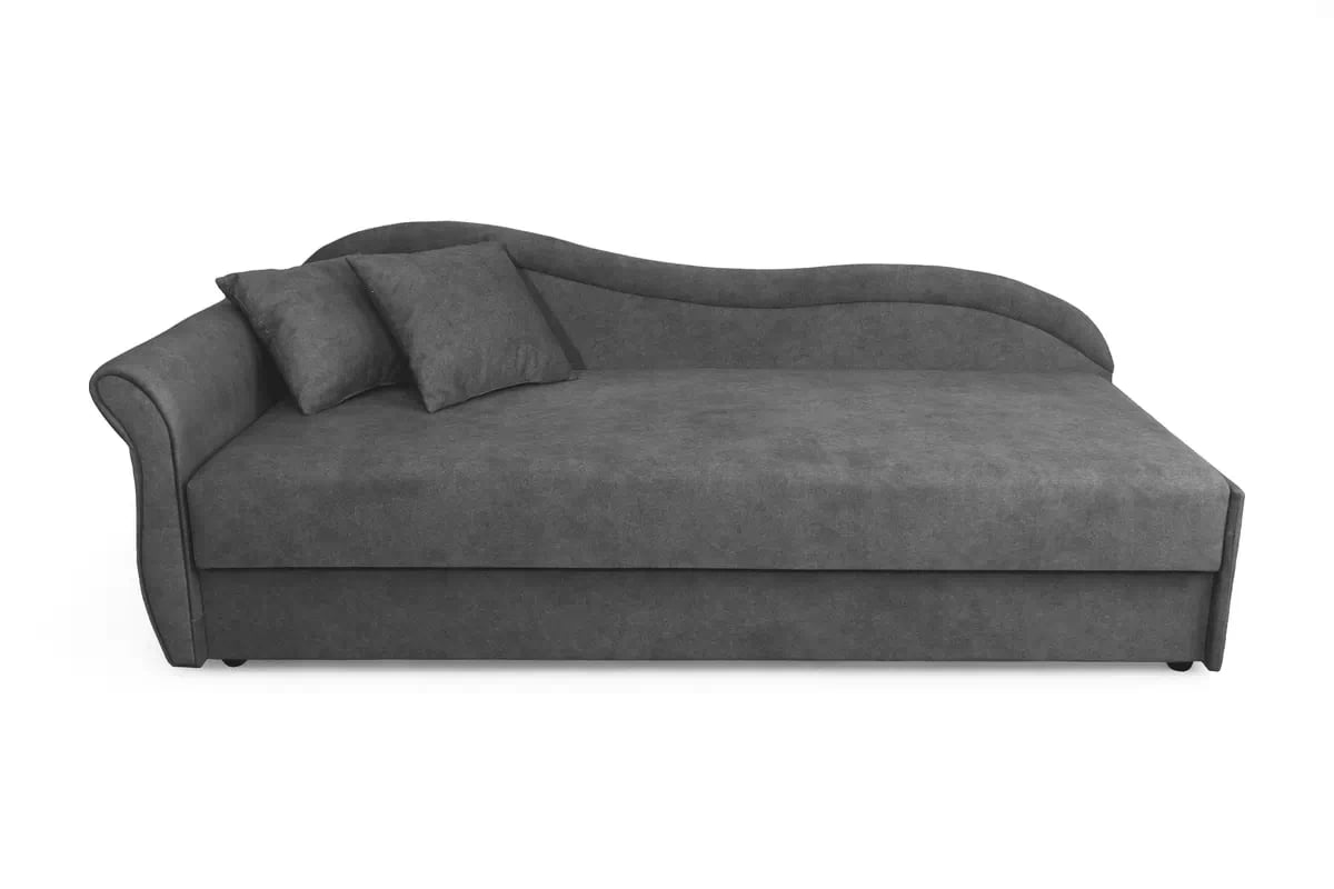 Levostranné jednolůžko Marek s úložným prostorem - šedý samet Cloud 91 Dětská pohovka/postel levá jednoosobowe s úložným prostorem Marek - šedý welwet Cloud 91