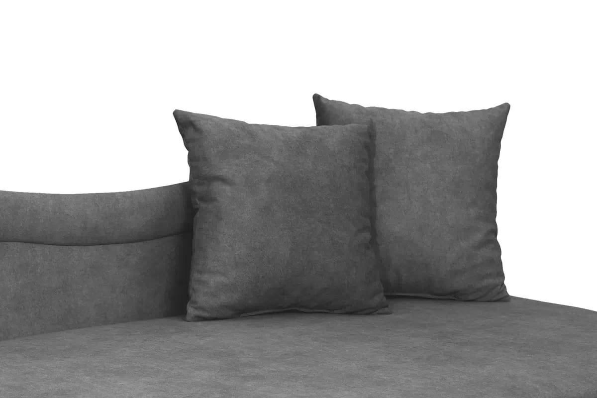 Levostranné jednolůžko Marek s úložným prostorem - šedý samet Cloud 91 Dětská pohovka/postel levá jednoosobowe s úložným prostorem Marek - šedý welwet Cloud 91