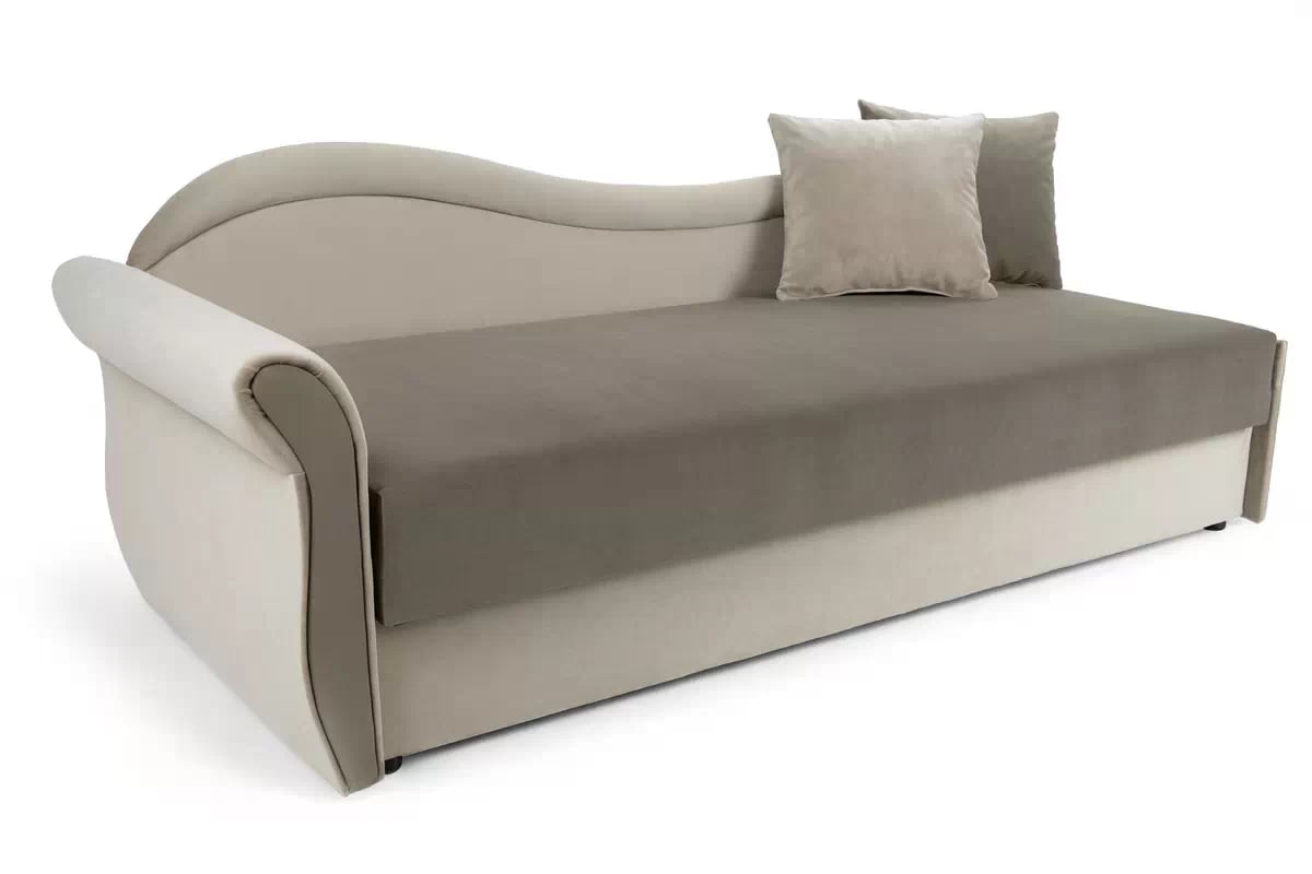 Válenda s úložným prostorem Marek levá - béžová Velluto 2 + 3 Dětská pohovka/postel Strana levá jednoosobowe s úložným prostorem Marek - samet Velluto 2 + 3 