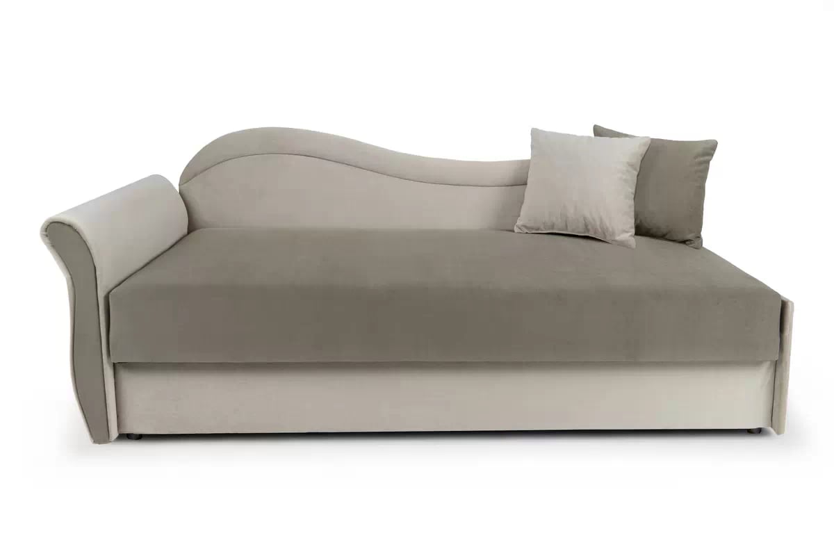 Válenda s úložným prostorem Marek levá - béžová Velluto 2 + 3 Dětská pohovka/postel Strana levá jednoosobowe s úložným prostorem Marek - samet Velluto 2 + 3 