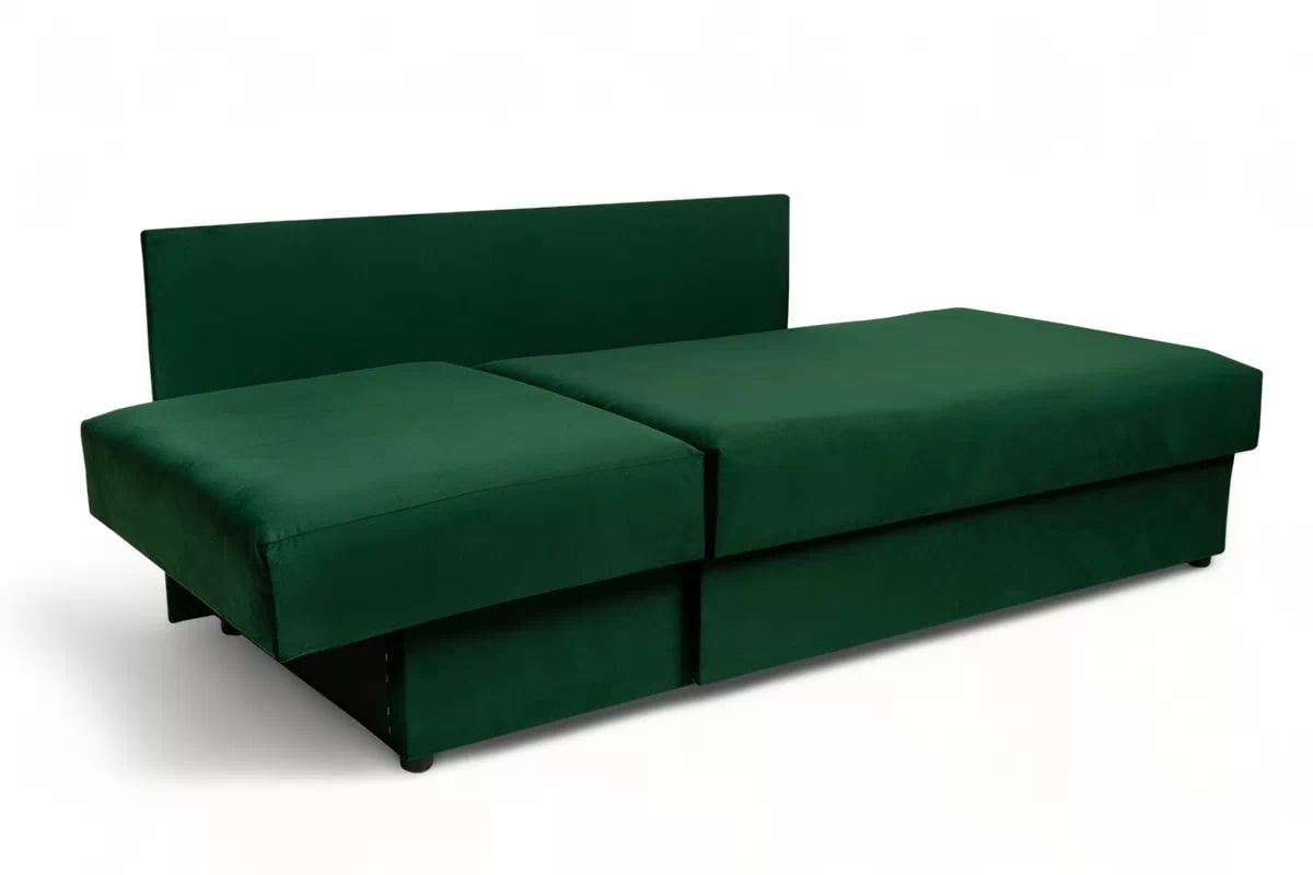 Rozkládací válenda s úložným prostorem Maciek pravá - zelená Velluto 10 Dětská pohovka/postel pravá strana rozkládací s úložným prostorem Maciek - Zelený samet Velluto 10