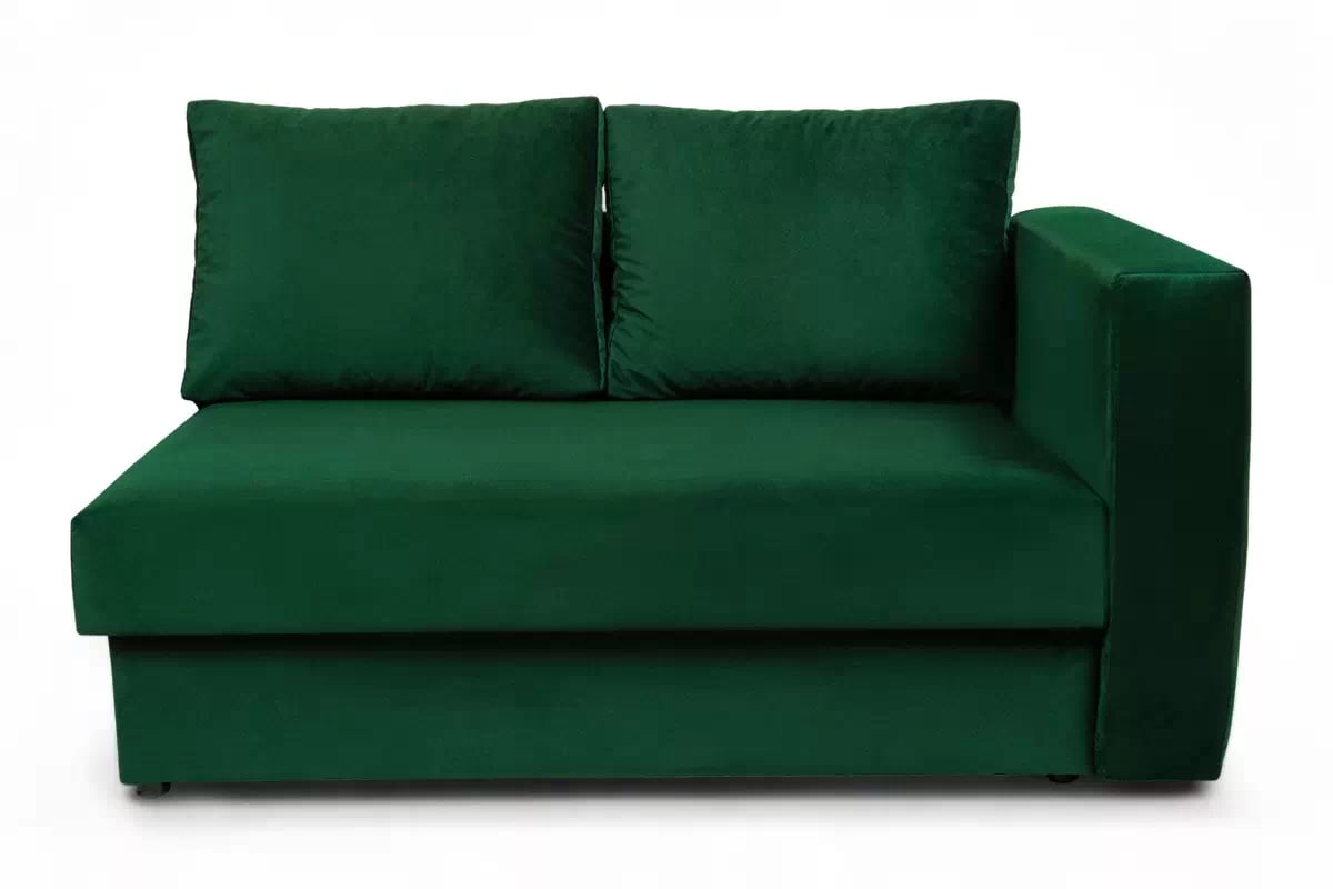 Rozkladacie jednolôžko Maciek ľavostranné s úložným priestorom - zelený velúr Velluto 10 Detská pohovka/posteľ Ľavá strana rozkladany s úložným priestorom Maciek - Zelený zamat Velluto 10