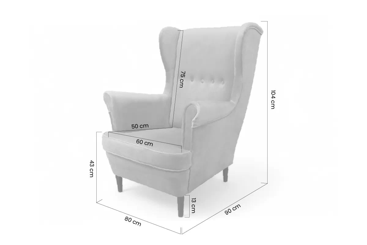 Křeslo ušák Vilano - béžový samet Velluto 2 / nohy venge Křeslo Ušák Vilano - béžový welwet Velluto 2 / Nohy Venge 