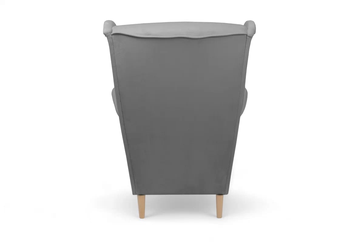 Kreslo Ušiak Vilano s podnožkou - šedý zamat Velluto 16 / Nohy buk Kreslo Ušiak Vilano z podnozkiem - šedý zamat Velluto 16 / Nohy buk 